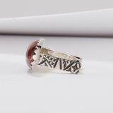 Jared Chavez Condor Agate and Structured Series Ring