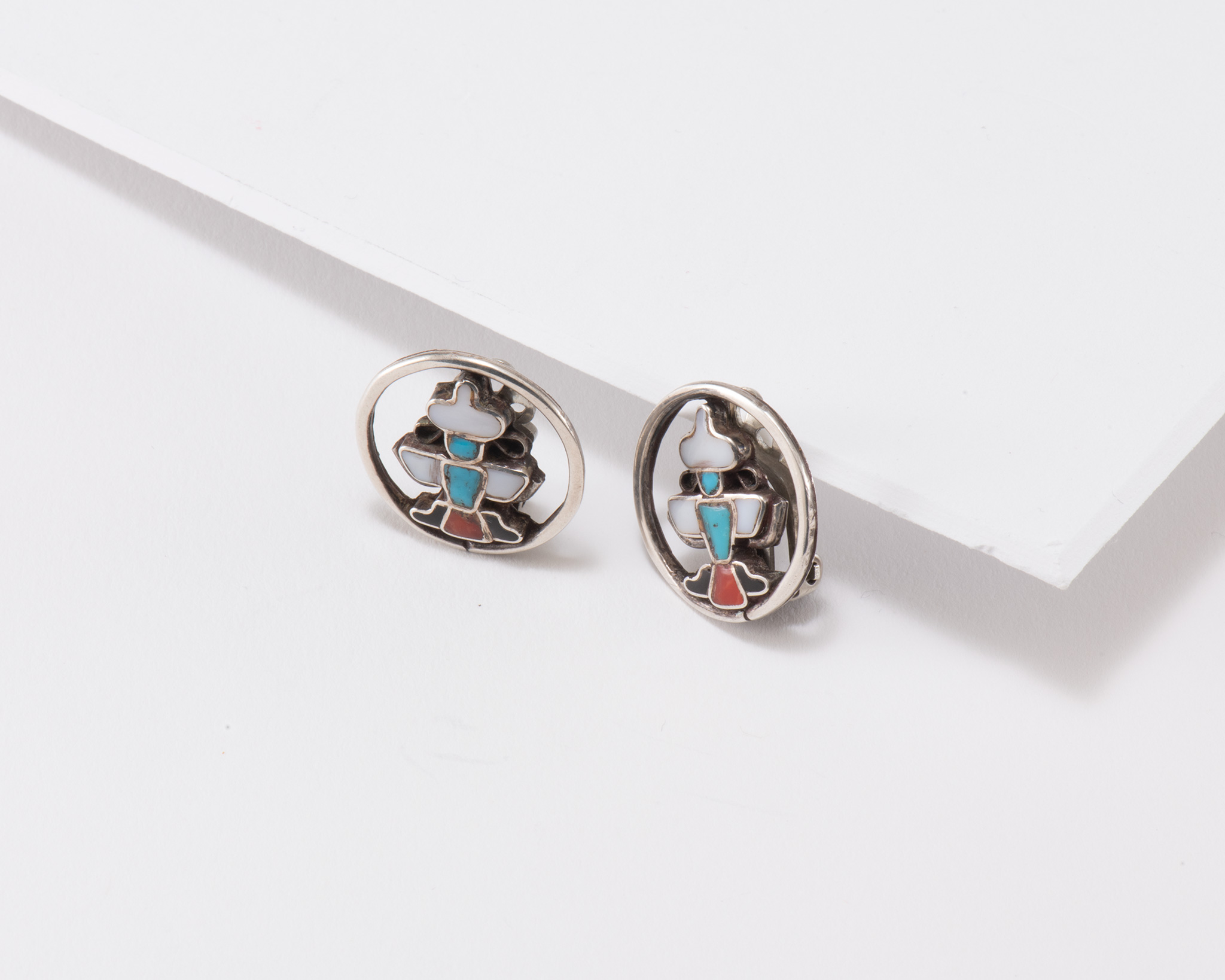 Vintage Zuni Knifewing Clip On Earrings