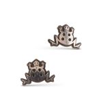 Philip Honanie Sterling Silver Overlay Frog Pins