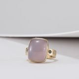 Robin Waynee 18kt Gold Pink Chalcedony Ring