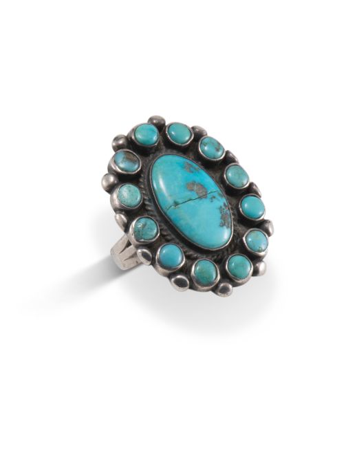 Vintage Navajo Turquoise Cluster Ring