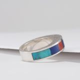 Al Nez Cast Silver Inlay Ring