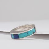 Al Nez Cast Silver Inlay Ring