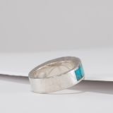 Al Nez Cast Silver Inlay Ring