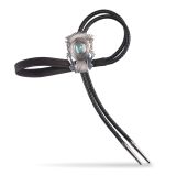 Jennifer Curtis Stamped Sterling Silver Bolo with Turquoise