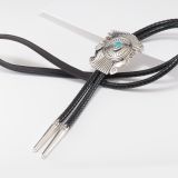 Jennifer Curtis Stamped Sterling Silver Bolo with Turquoise