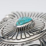 Jennifer Curtis Stamped Sterling Silver Bolo with Turquoise