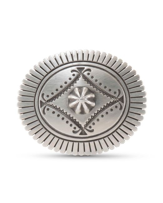 Jennifer Curtis Stamped Sterling Silver Matte Belt Buckle