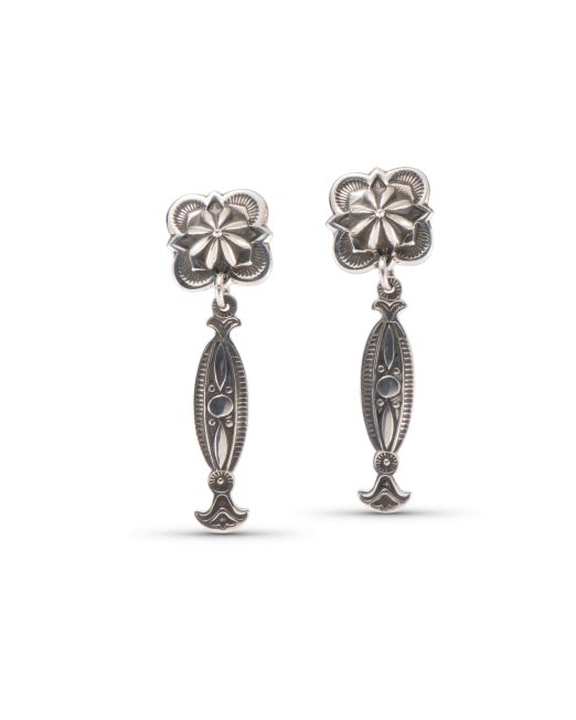 Jennifer Curtis Repoussé Post Earrings with Dangle