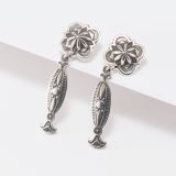 Jennifer Curtis Repoussé Post Earrings with Dangle
