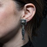 Jennifer Curtis Repoussé Post Earrings with Dangle