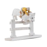 Jorge Lovato Jumping Horse and Rider Miniature Wood Carving