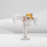 Jorge Lovato Jumping Horse and Rider Miniature Wood Carving