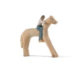 Jorge Lovato Horse and Rider Miniature Wood Carving