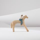 Jorge Lovato Horse and Rider Miniature Wood Carving