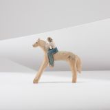 Jorge Lovato Horse and Rider Miniature Wood Carving