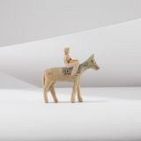 Jorge Lovato Horse and Jockey Miniature Wood Carving