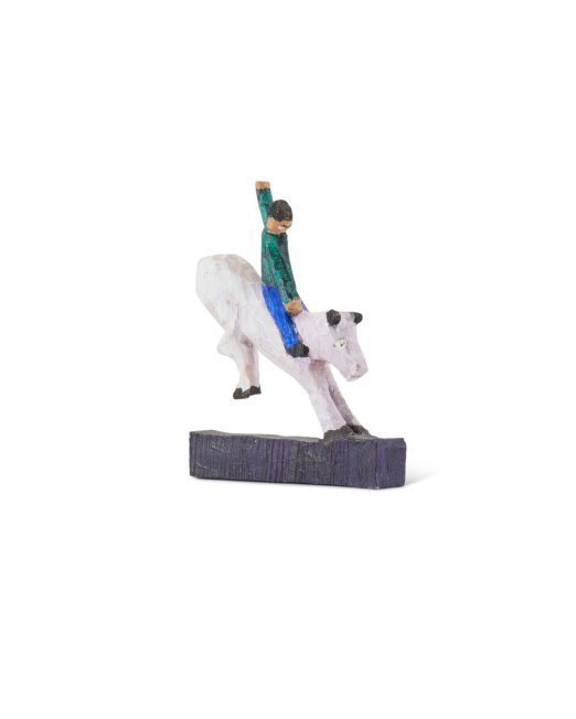 Jorge Lovato Bucking Bronco Miniature Wood Carving