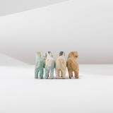 Jorge Lovato Four Horses Miniature Wood Carving