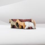 Jorge Lovato Wrap Around Horses Miniature Wood Carving
