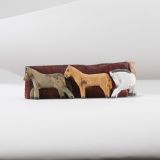 Jorge Lovato Wrap Around Horses Miniature Wood Carving