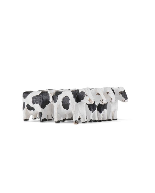 Jorge Lovato Herd of Cows Miniature Wood Carving