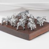 Jorge Lovato Zeal of Zebras Miniature Wood Carving