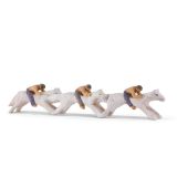 Jorge Lovato Three Horse Racers Miniature Wood Carving