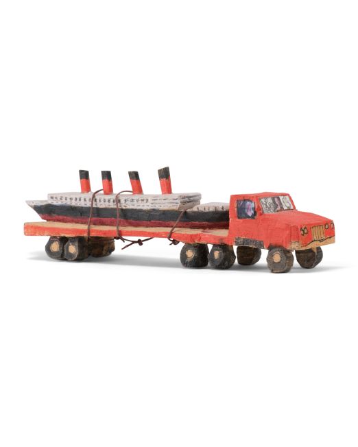 Jorge Lovato Titanic Truck Miniature Wood Carving