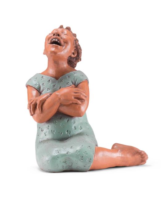 Roxanne Swentzell "Laughing Girl" Sculpture