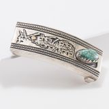 Vidal Aragon Storyteller Belt Buckle with Fox Turquoise