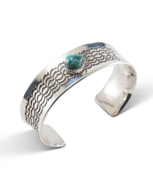 Norbert Peshlakai Sterling Silver and Turquoise Cuff