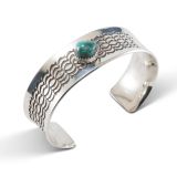 Norbert Peshlakai Sterling Silver and Turquoise Cuff