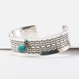 Norbert Peshlakai Sterling Silver and Turquoise Cuff