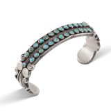 Vintage Navajo Petit Point Turquoise Cuff Circa 1940s