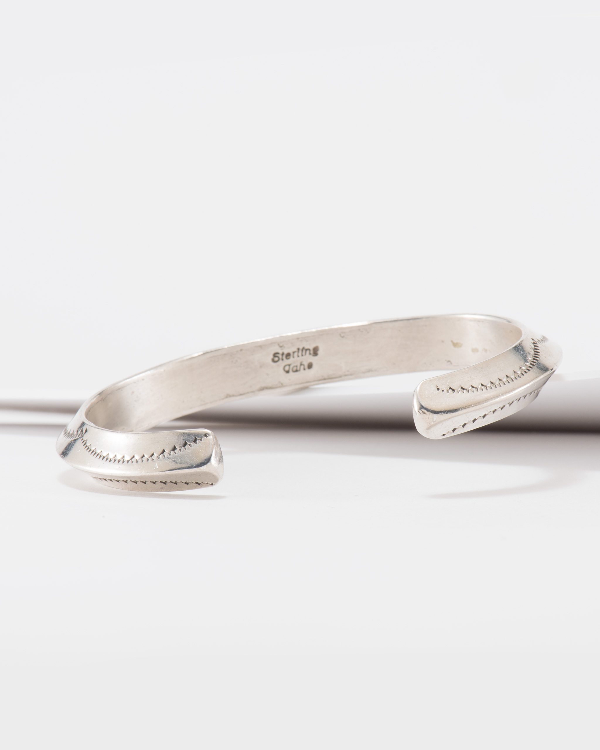 Stamped Silver Carinated Cuff Signed Tahe - Four Winds Gallery