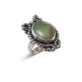 Vintage Navajo Turquoise and Twisted Wire Ring