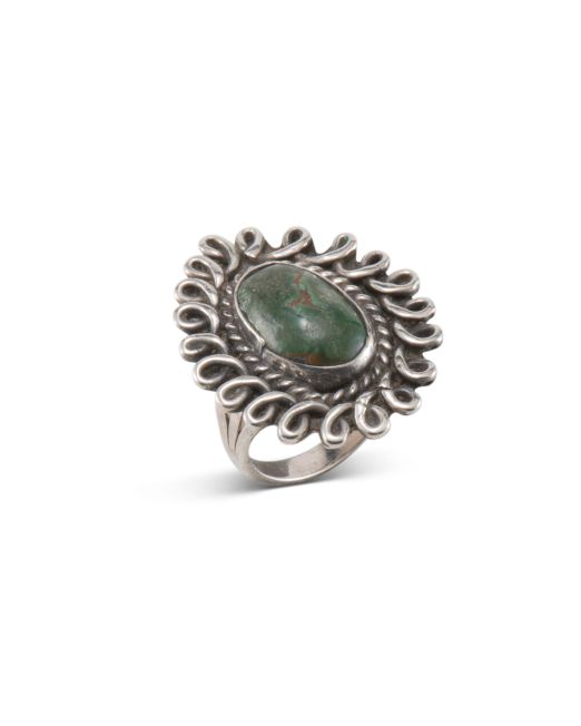 Vintage Navajo Turquoise and Swirled Wire Ring