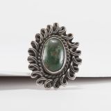 Vintage Navajo Turquoise and Swirled Wire Ring