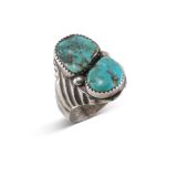 Two Stone Turquoise Ring