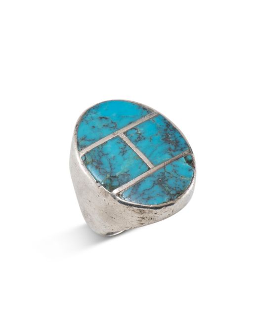 Turquoise Inlay Statement Ring