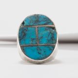 Turquoise Inlay Statement Ring