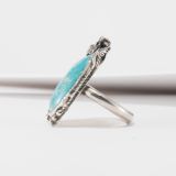 Turquoise and Silver Flower Ring