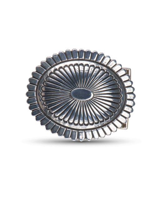 Thomas Jim Stamped Silver Belt Buckle