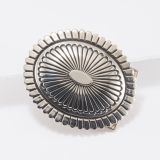 Thomas Jim Stamped Silver Belt Buckle