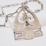Lewis Lomay Coral, Turquoise and Silver Necklace
