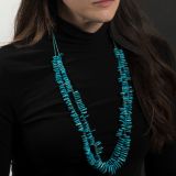 Two Strand Turquoise Tab Necklace