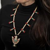 Santo Domingo Pueblo Depression Era Thunderbird Necklace - Four