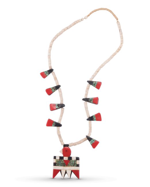 Santo Domingo Pueblo Depression Era Thunderbird Necklace