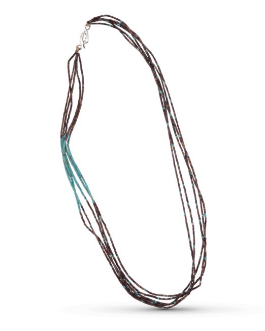 Five Strand Shell and Turquoise Heishi Necklace